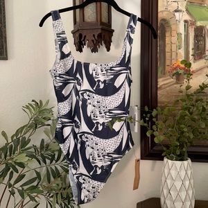 Reformation Navy Persephone One Piece Swimsuit